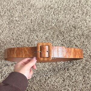 Brown Croc-Embossed Belt